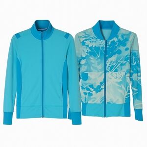 Vintage Lululemon Reversible Blue Floral‎ Jacket Size Small – 2000s Track Style